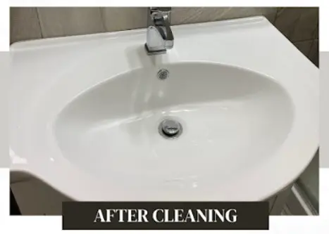 Lavamanos completamente limpio después del servicio de limpieza de casas en San Francisco realizado por Clean Cozy Home